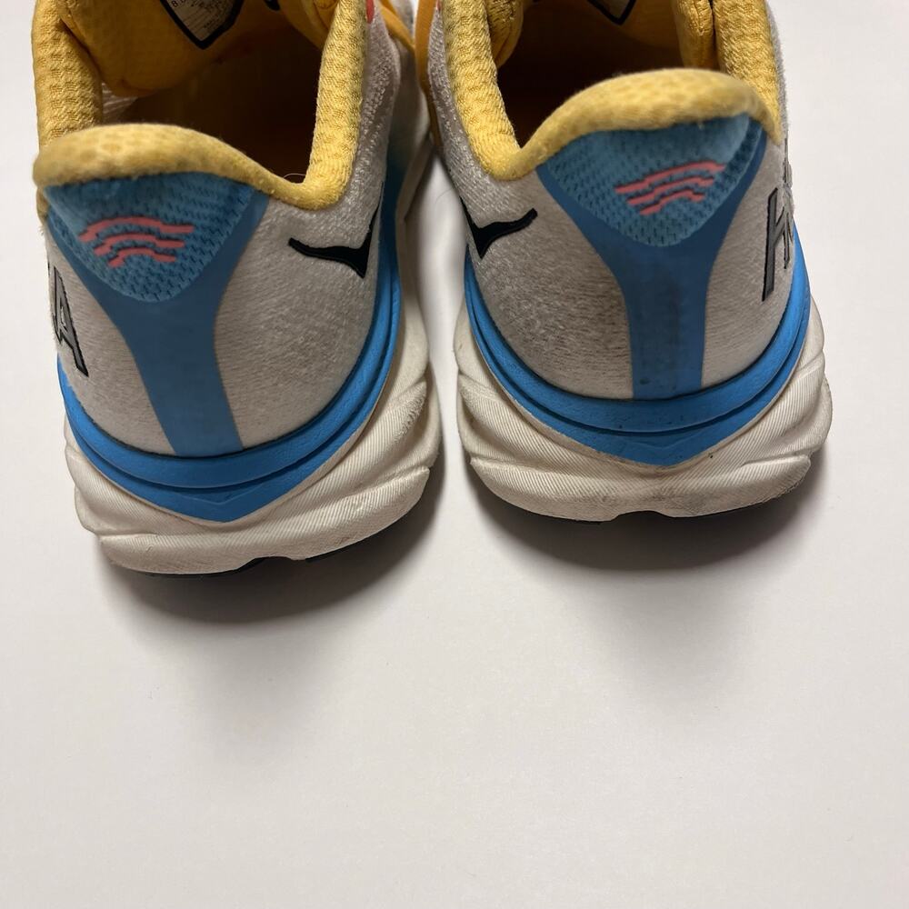 HOKA Clifton 9 Womens 8.5 B Running Shoes White Blue Cushion Trainer 1127896 - Picture 10 of 11